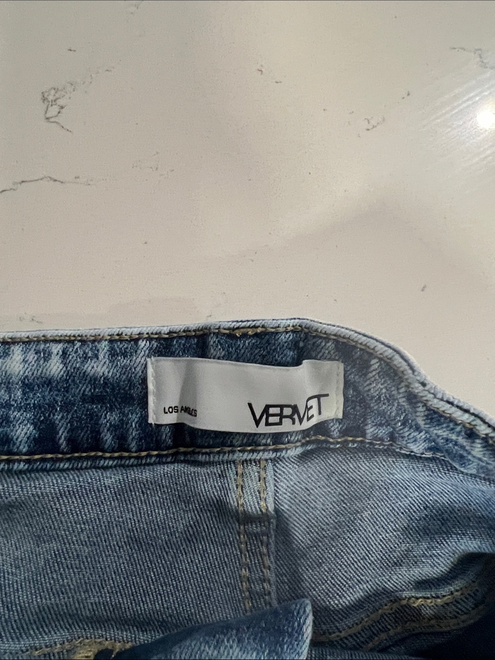 Vervet Light Wash Denim Cutoff Shorts - Blue - Picture 2 of 4